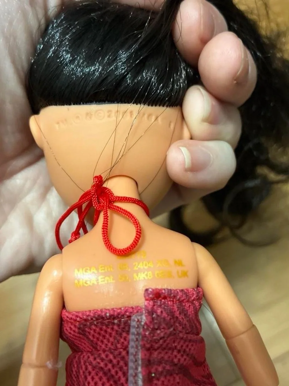 Brunette Fashion Doll with Pink Patterned Dress